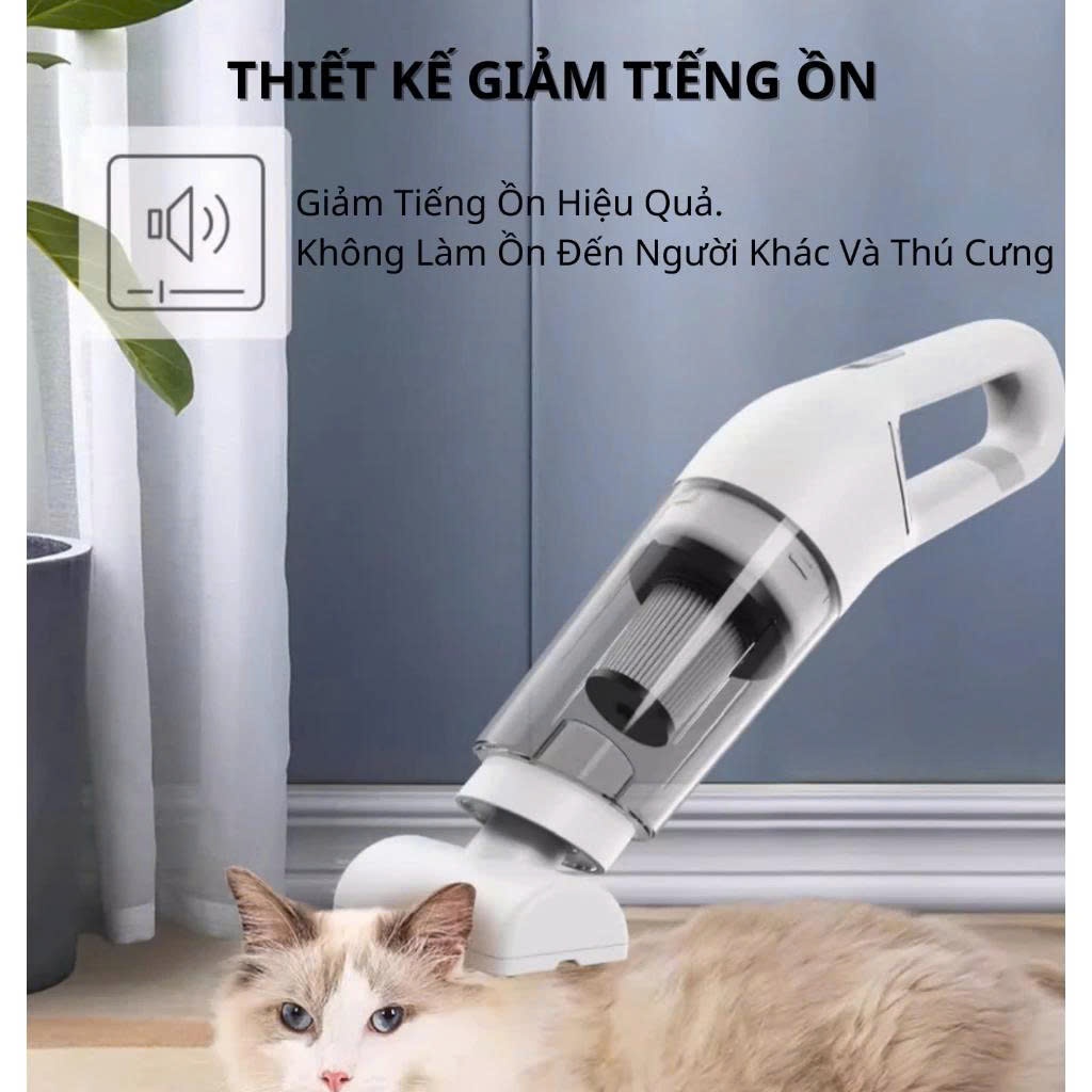 Máy Hút Bụi Cầm Tay, Hút Bụi Giường Nệm,Lông Chó,Lông Mèo Tóc,Ô Tô Không Dây Lực Hút 20000PA - ảnh 4