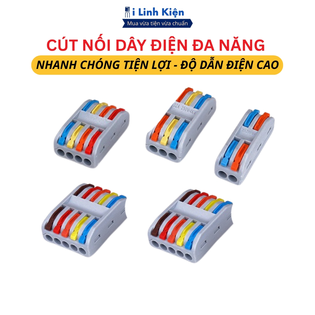 Cút Nối Dây Điện 2P 3P 4P 5P Đa Năng Tiện Lợi Chất Lượng Tốt ILinhkien