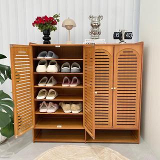 Tủ giày Tre gỗ Có Cửa Tủ Giày Gỗ thông thoáng chống bụi tủ giày nhiều tầng tiết kiệm không gian