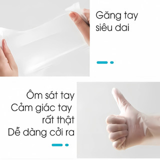 Hộp 100 găng tay nấu ăn siêu dai Victoria Bay làm bếp siêu dai chất liệu TPE không mùi chống nhăn