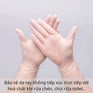Hộp 100 găng tay nấu ăn siêu dai Victoria Bay làm bếp siêu dai chất liệu TPE không mùi chống nhăn