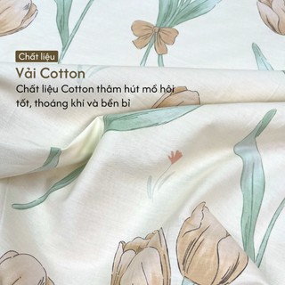 Vỏ gối nằm gối ôm Cotton HÂN VÕ 50x70 37x100 họa tiết hoa lá cao cấp, áo gối thoáng mát