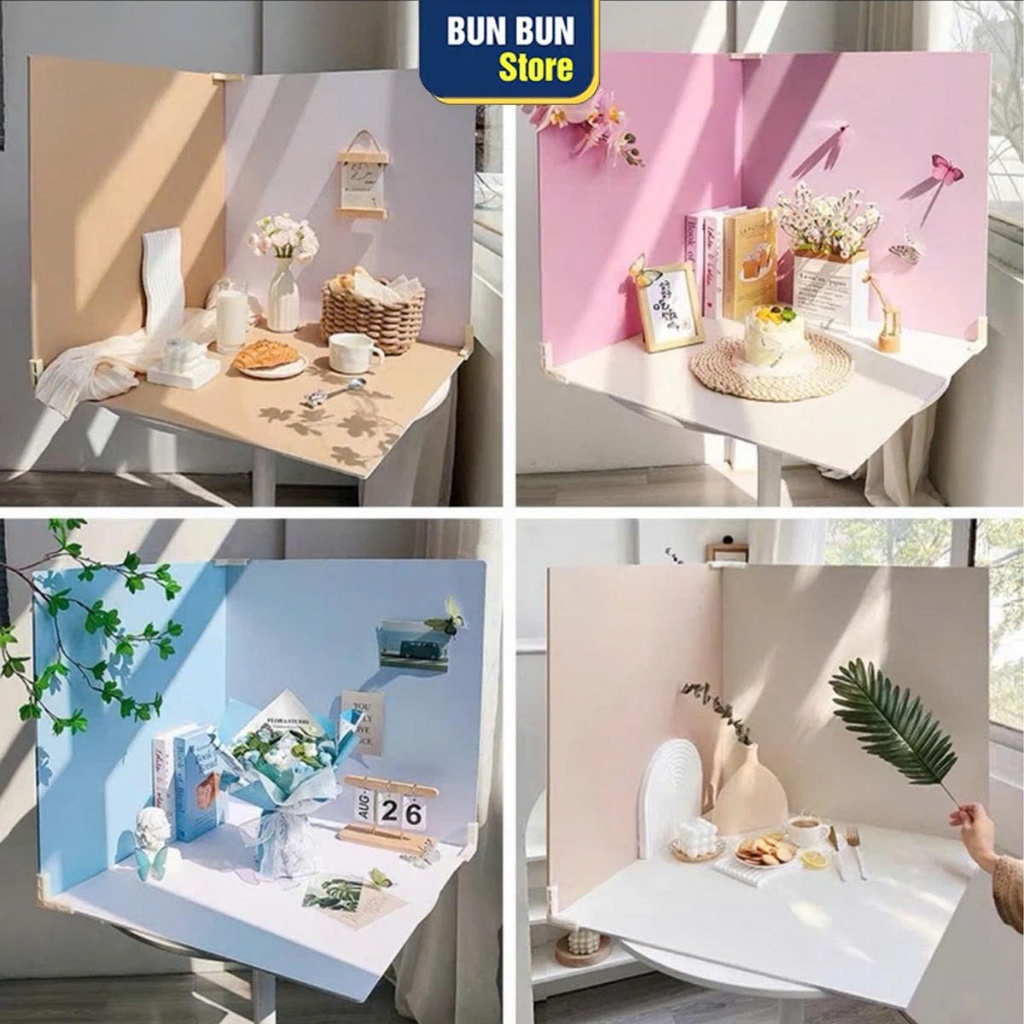 Tấm phông nền chụp ảnh sản phẩm, Hai mặt 2 màu - Kích thước 50x50cm - bền đẹp không ngấm nước, không nhăn (Tặng Kẹp góc) | BigBuy360 - bigbuy360.vn