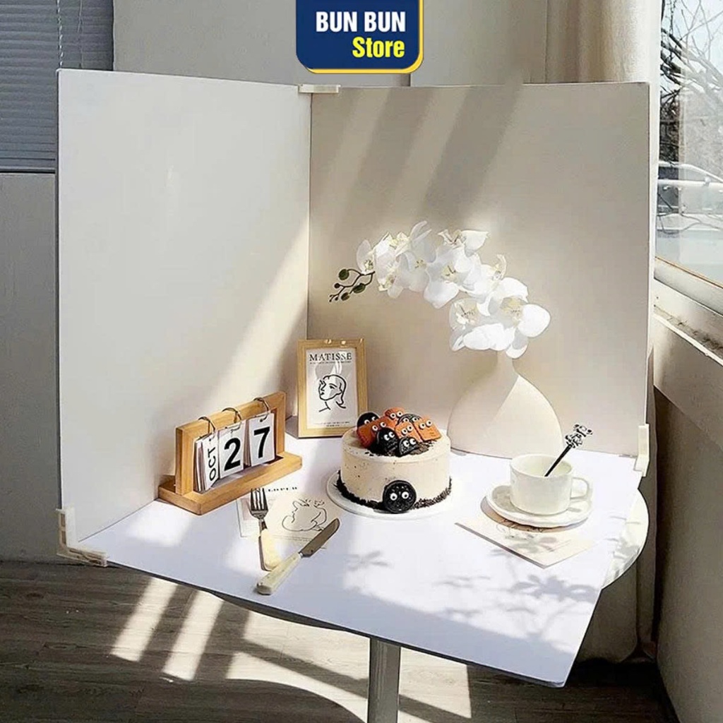 Tấm phông nền chụp ảnh sản phẩm, Hai mặt 2 màu - Kích thước 50x50cm - bền đẹp không ngấm nước, không nhăn (Tặng Kẹp góc) | BigBuy360 - bigbuy360.vn