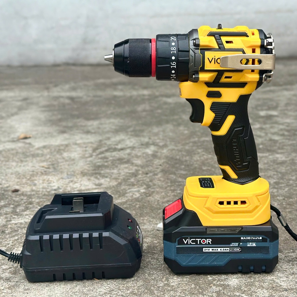 Máy Khoan Pin Victor VT 912 PRO 3 Chức Năng Đầu Kẹp 10mm Không Chổi ...