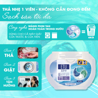 Viên Giặt Quần Áo ETU 4IN1 Hương Biển The North Is Land 36 Viên Sạch Dịu Thơm Mát