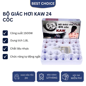 Bộ giác hơi Kaw 24 ống không dùng lửa hút chân không giải độc cơ thể hiệu quả an toàn