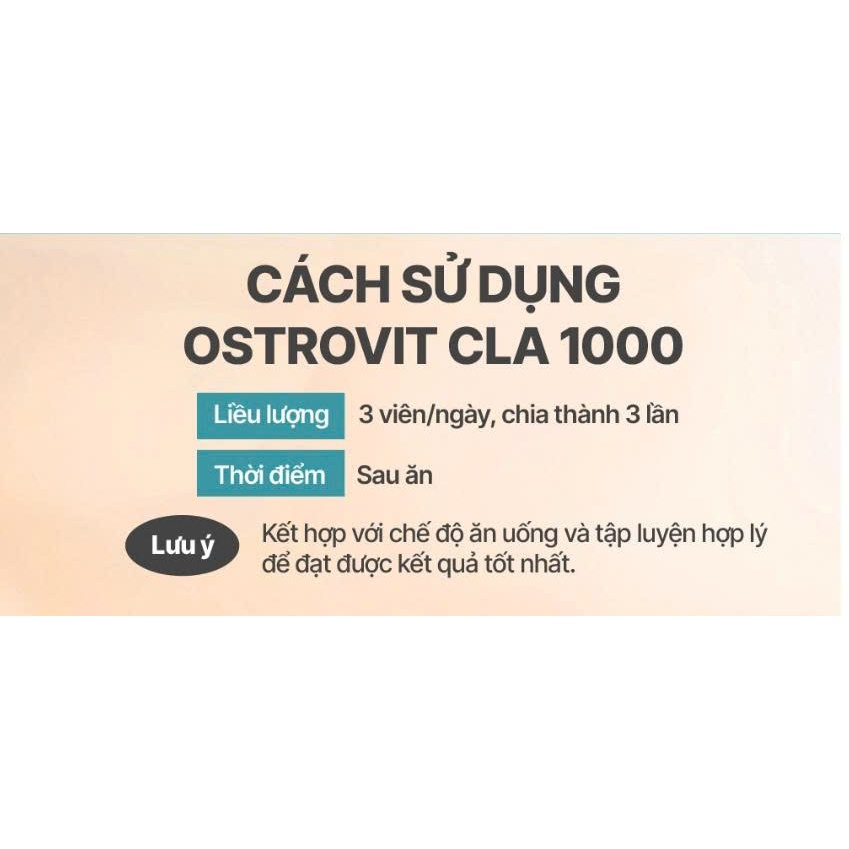 [BN] Thực Phẩm Bổ Sung Giảm Mỡ Tự Nhiên Ostrovit CLA 1000mg 90 Viên - KEYGYM