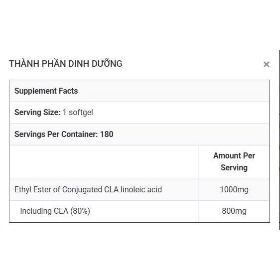 [BN] Thực Phẩm Bổ Sung Giảm Mỡ Tự Nhiên Ostrovit CLA 1000mg 90 Viên - KEYGYM
