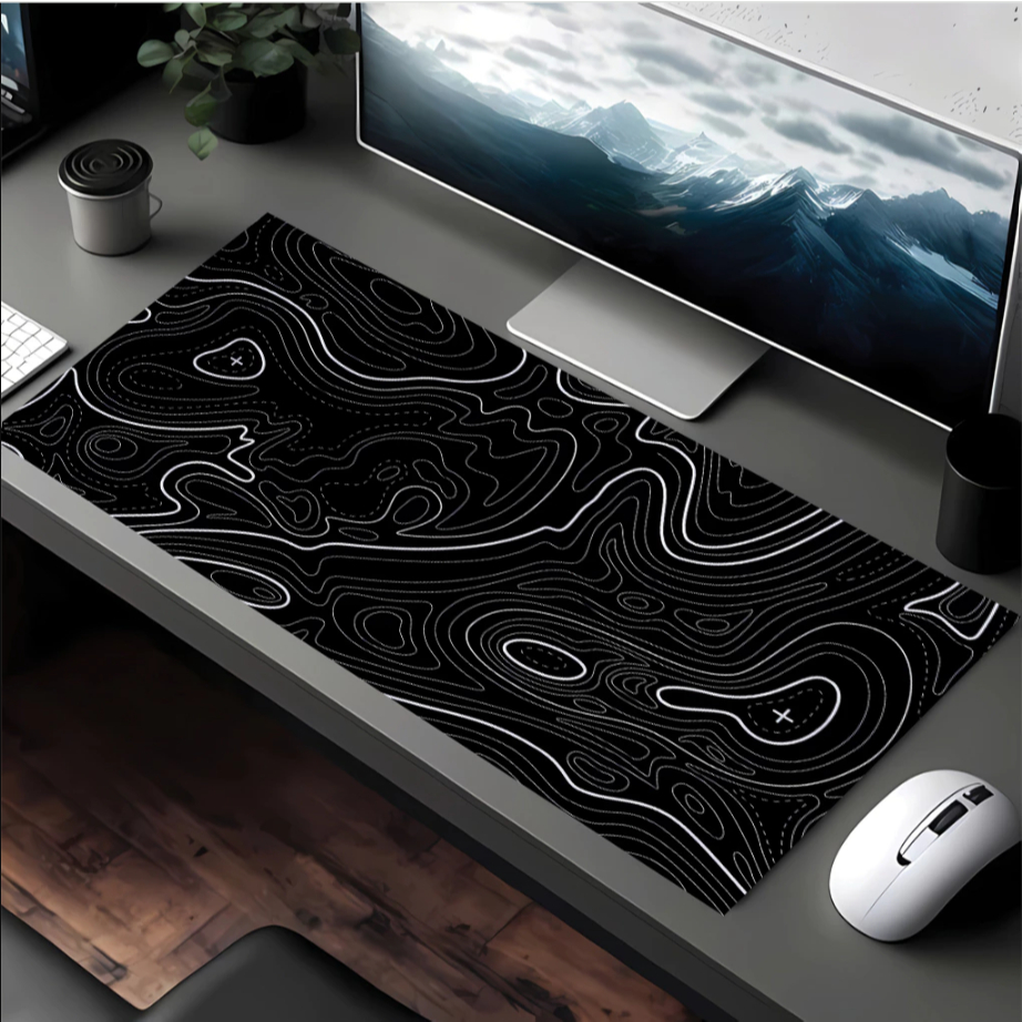 Lót chuột khổ cực lớn 1m4x70 full size, deskmat, pad chuột họa tiết tophography chống trơn trượt | BigBuy360 - bigbuy360.vn