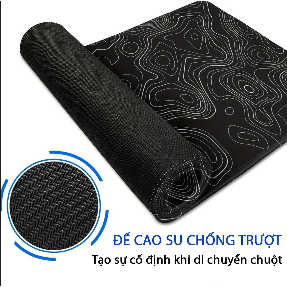 Lót chuột khổ cực lớn 1m4x70 full size, deskmat, pad chuột họa tiết tophography chống trơn trượt | BigBuy360 - bigbuy360.vn