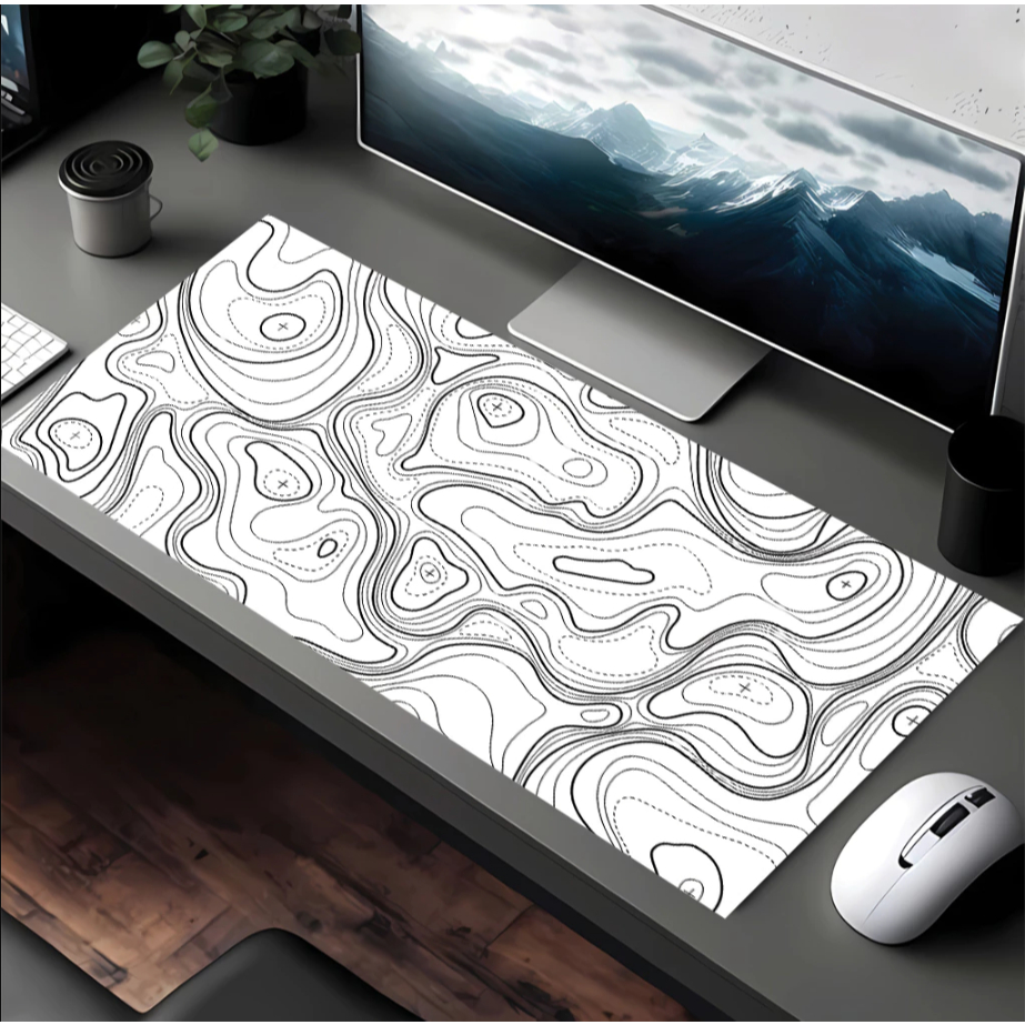 Lót chuột khổ cực lớn 1m4x70 full size, deskmat, pad chuột họa tiết tophography chống trơn trượt | BigBuy360 - bigbuy360.vn