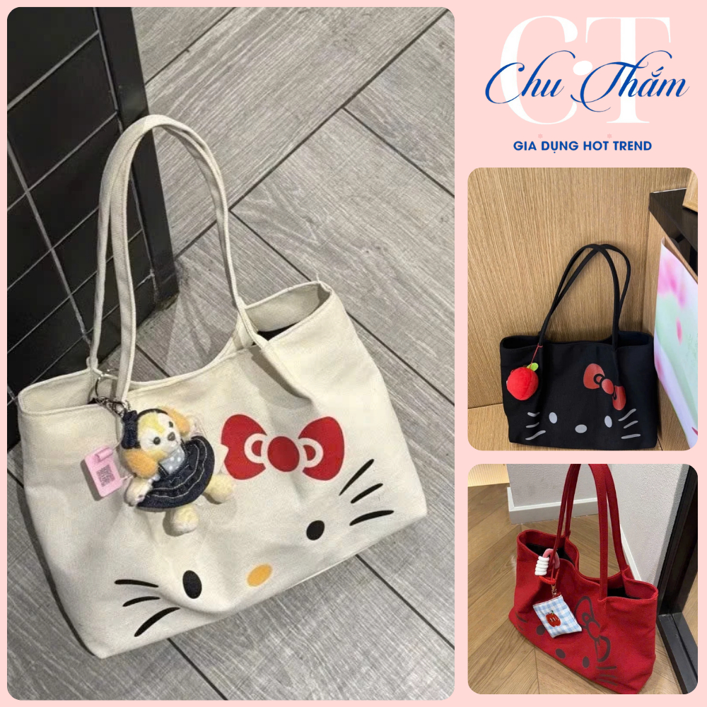 Túi Tote Hello Kitty Vải Dù Đứng Form – Phong Cách Dễ Thương, Đa Năng ...