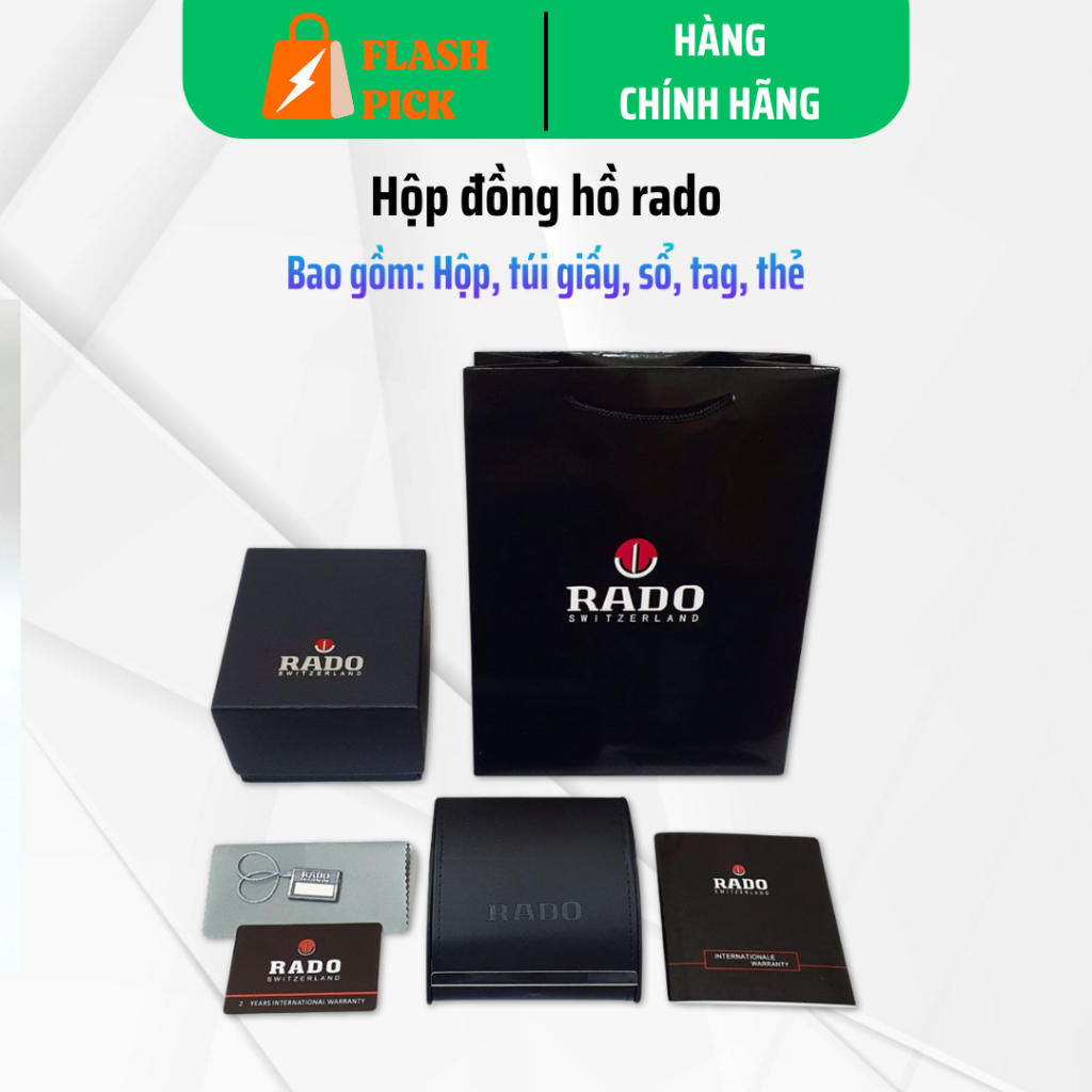 Flash Pick hộp đồng hồ RADO Da Pu cao cấp