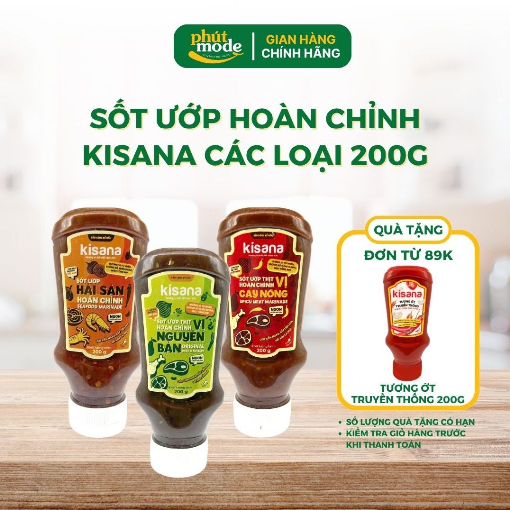 Sốt ướp thịt hoàn chỉnh Kisana vị nguyên bản 200g- Gia vị ướp thịt nướng thơm ngon chuẩn vị nhà hàng