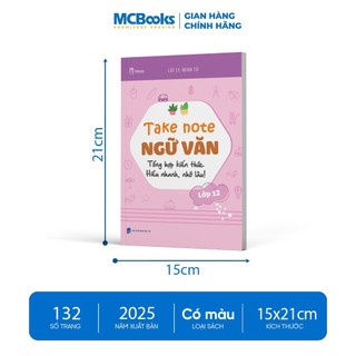Sách - Take note ngữ văn lớp 12 -  Tổng hợp kiến thức, hiểu nhanh nhớ lâu