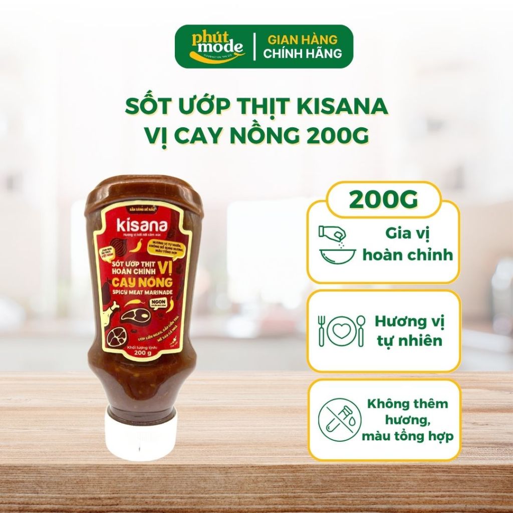 Sốt ướp thịt hoàn chỉnh Kisana vị nguyên bản 200g- Gia vị ướp thịt nướng thơm ngon chuẩn vị nhà hàng