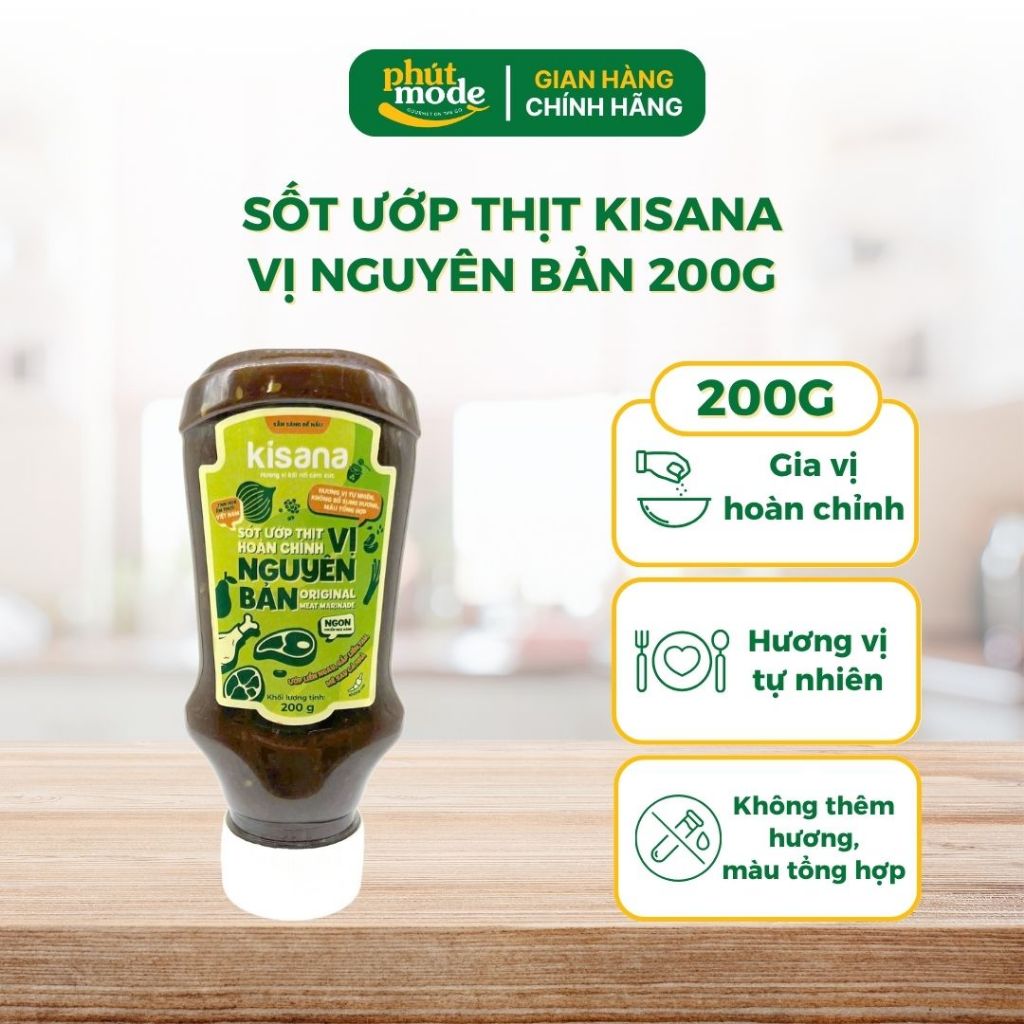 Sốt ướp thịt hoàn chỉnh Kisana vị nguyên bản 200g- Gia vị ướp thịt nướng thơm ngon chuẩn vị nhà hàng