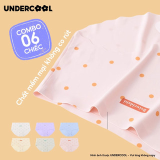 Set 6 Quần Lót Nữ Chấm Bi Su Thạch Viền Sóng Pastel UNDERCOOL Không Viền Mịn Mát, Không Hằn, Lụa băng mềm mịn CBQL21