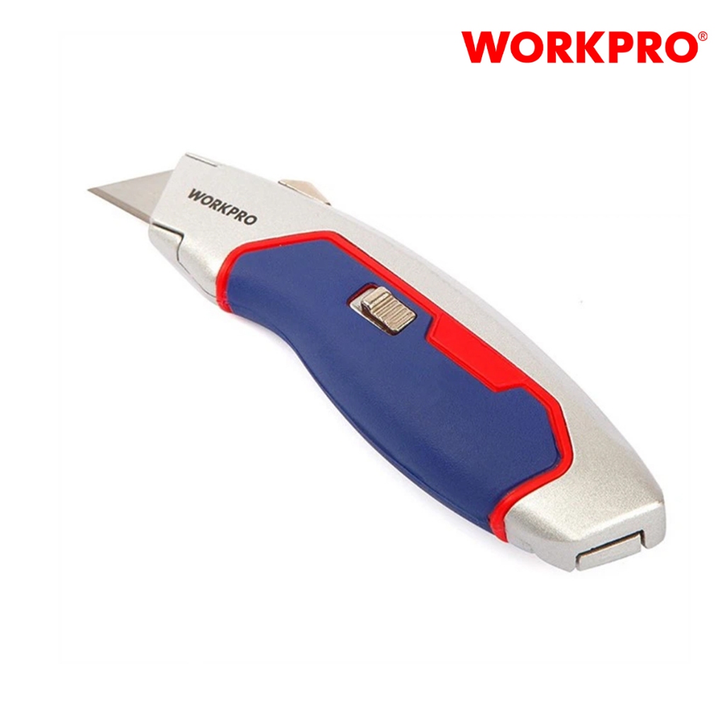 Dao rọc đa năng mở nhanh WORKPRO WP213011, thân dao bằng nhôm đúc, kèm theo 3 lưỡi dao - Hàng chính hãng