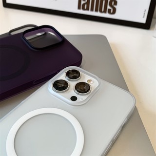 Ốp Lưng iPhone Từ Tính Bán Trong Suốt Mờ Siêu Mỏng Bảo Vệ Camera Cho IPhone 11 15 16 17 Pro Max 12 13 14 Pro Max 16 Plus