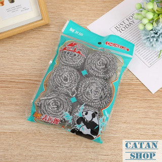 Bịch 6 Miếng Cước Rửa Chén Inox Cao Cấp Siêu Bền Cọ Xoong Nồi Bát Đĩa Không Gỉ Sạch Bóng