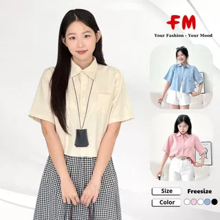 Áo Sơ Mi Nữ Tay Ngắn Dáng Lửng FMSTYLE –Form Rộng Trẻ Trung Chất Vải Mát Mịn Style Hàn Quốc 25020620