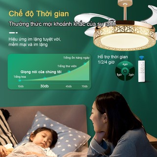QUẠT TRẦN ĐÈN trang trí Quạt trần không cánh 4 cánh 6 cấp gió 3 màu đèn quạt trần phòng ngủ