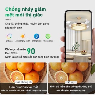 QUẠT TRẦN ĐÈN trang trí Quạt trần không cánh 4 cánh 6 cấp gió 3 màu đèn quạt trần phòng ngủ