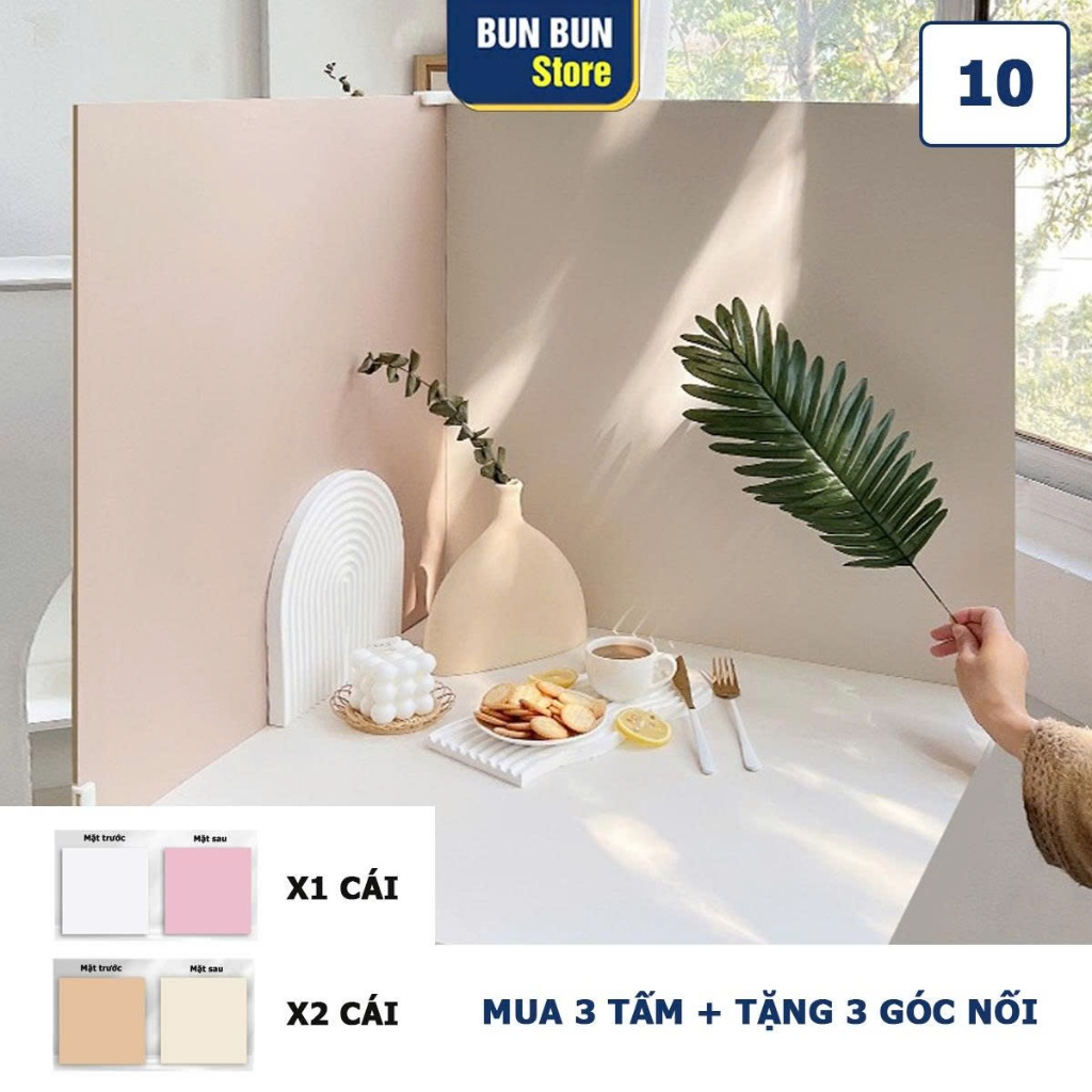 Tấm phông nền chụp ảnh sản phẩm, Hai mặt 2 màu - Kích thước 50x50cm - bền đẹp không ngấm nước, không nhăn (Tặng Kẹp góc) | BigBuy360 - bigbuy360.vn