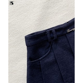 Chân váy xếp ly cạp cao cho nữ chất liệu giả Jeans đính tag thương hiệu Twenty.5- CM21
