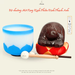Bộ chuông Mõ Tụng Kinh Thiền Định Ngọc Thạch Anh - CXNP48 - Quazt Singing Bowls - Crystal