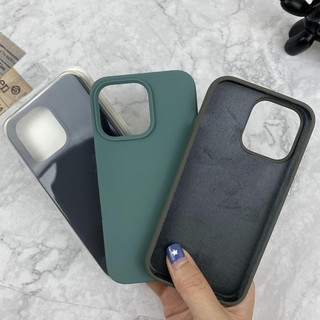 Ốp Lưng iPhone TPU Màu Ô Liu Đen Than Chống Bẩn Lót Nhung, Bảo Vệ Camera - iP 7/8/X/XS/11/12/13/14/15/16/17/Plus/Pro/Max