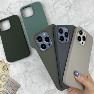 Ốp Lưng iPhone TPU Màu Ô Liu Đen Than Chống Bẩn Lót Nhung, Bảo Vệ Camera - iP 7/8/X/XS/11/12/13/14/15/16/17/Plus/Pro/Max