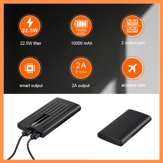 Pin Sạc Dự Phòng KISONLI P5 10000mAh – Sạc Nhanh 22.5W – 2 Cổng USB, 1 Cổng Type-C – Thiết Kế Mỏng