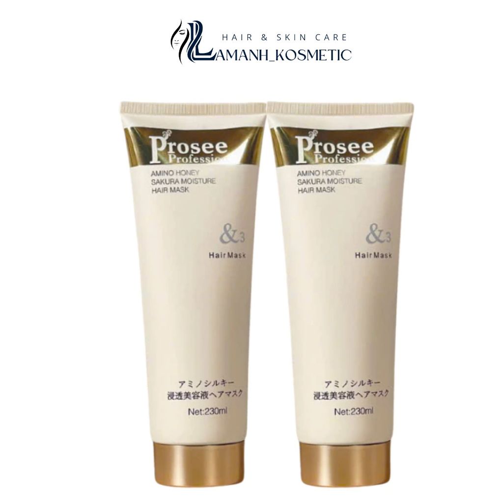 Kem hấp ủ tóc Prosee Amino Honey Sakura Moisture Hair Mask 230ml hỗ trợ ...