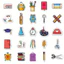 Set 60 Sticker Văn Phòng Phẩm Dụng Cụ Học Tập Chống Nước Dán Laptop Vali Sổ Tay