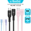 Cáp Sạc Nhanh 27W Basefast Silicone Cho 8-14PRM Type C to LN, Chống Quá Tải Nhiệt