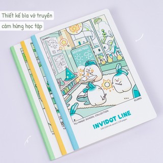KLONG - Vở Kẻ Ngang May Dán Gáy Invidot Line Tili Magic School B5 80/120/200 Trang 100/76; MS: 206-207-208 ♥ Tập 100gsm