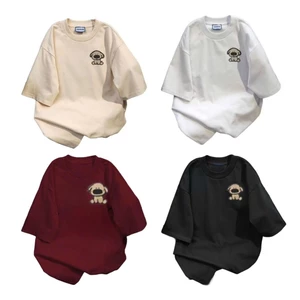Áo phông form rộng tay lỡ chất vải cotton -áo Hình Cún