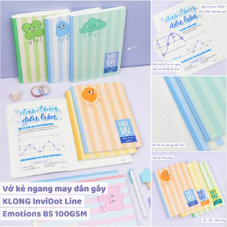 Nguyên lốc KLONG - Vở may dán gáy - KẺ NGANG Lined B5 - 80/120/200 Trang; MS: 201 202 203 - 206 207 208🌸