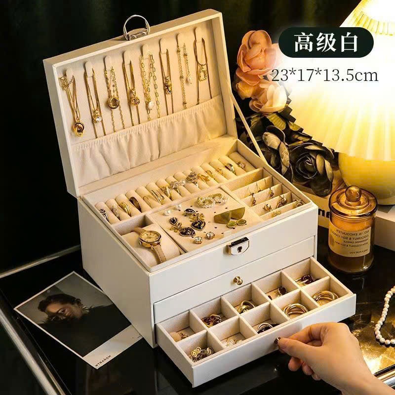 hộp đựng trang sức 3 tầng , sức chứa lớn,màu sắc sang chảnh