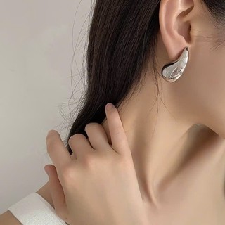 IK Bông Tai Hình Giọt Nước Khuyên Tai Bạc Titan Không Gỉ Cao Cấp T31
