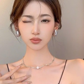 IK Bông Tai Hình Giọt Nước Khuyên Tai Bạc Titan Không Gỉ Cao Cấp T31