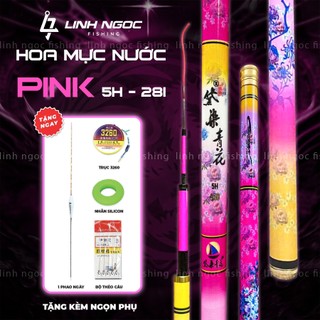 Cần Câu Tay Hoa Mực Nước Hồng 5H-28i Chuyên Rô Riếc Chép