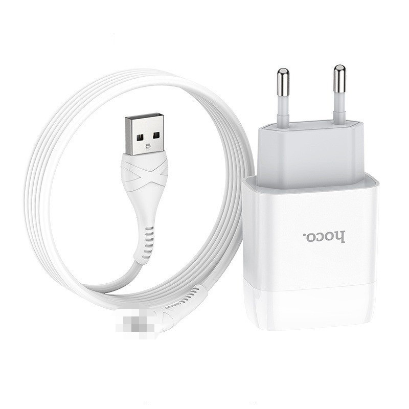 Bộ sạc Hoco C72Q sạc nhanh 18W ,chất liệu chống cháy siêu bền USB to Micro / Type-C / IP dài 1m.