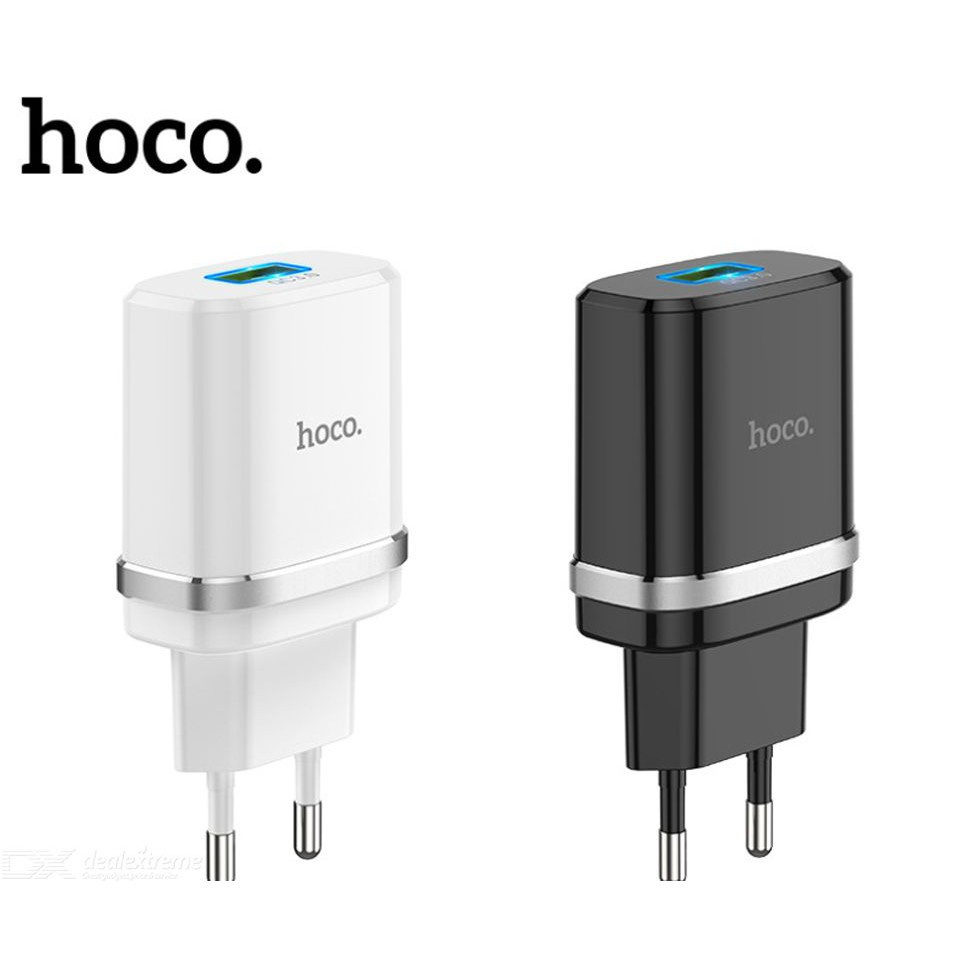 Củ Sạc Hoco C12Q Sạc Nhanh 18W Cho Samsung, Xiaomi, Oppo, IP - Cốc Sạc Nhanh QC 3.0, Siêu Bền