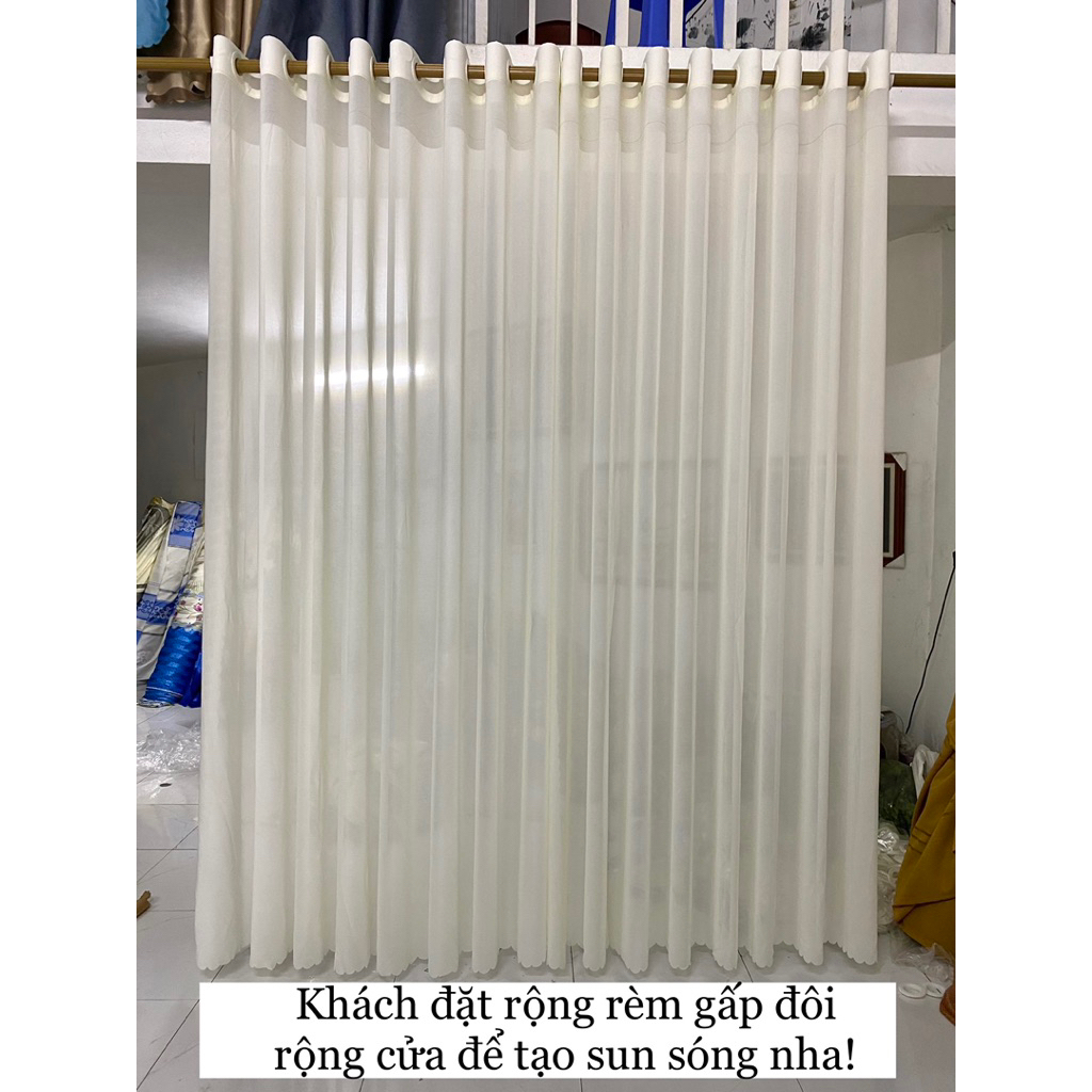 Rèm voan màu trắng sữa, rèm spa, rèm cửa chính, rèm cửa sổ, vải mềm ...