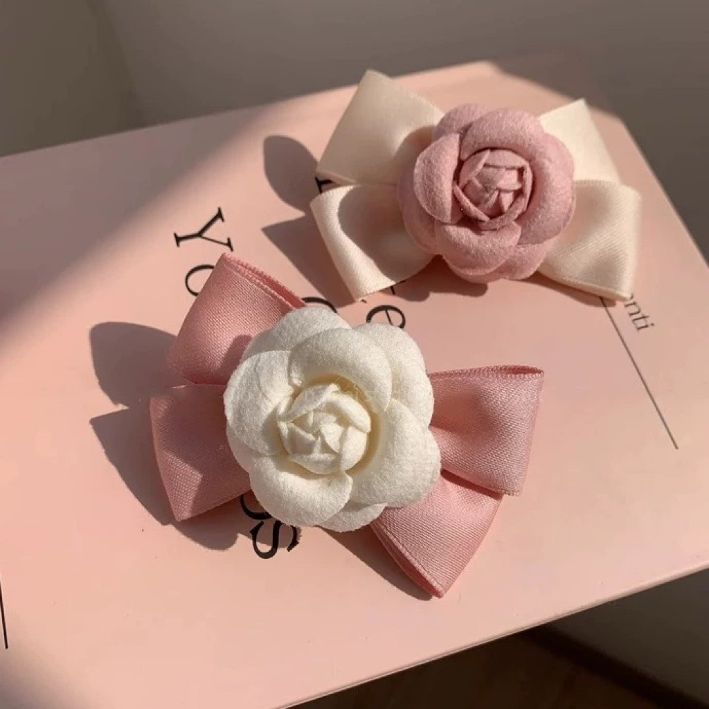 @ROSE - KẸP TÓC PHỐI HOA TRÀ HÀN QUỐC
