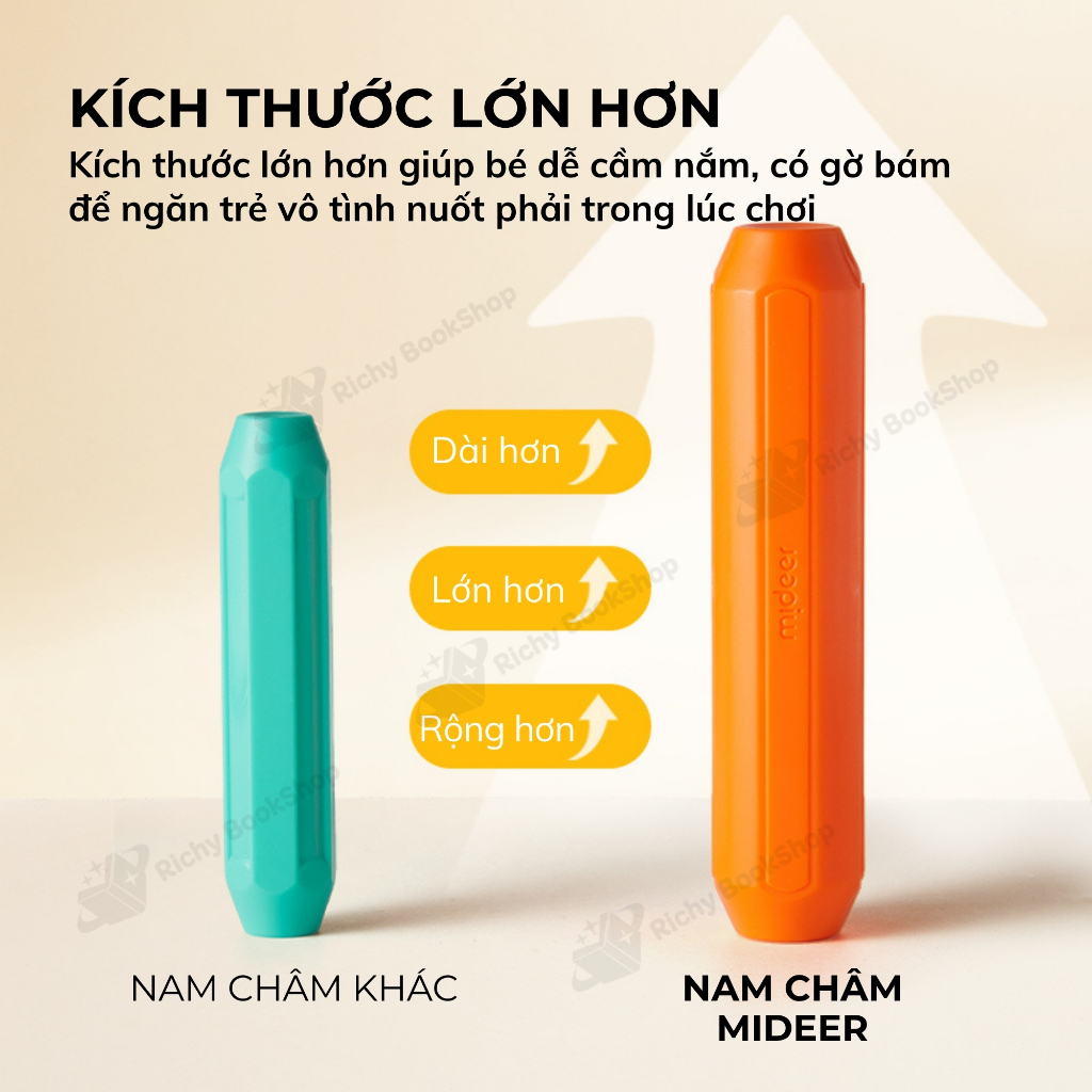 Đồ chơi nam châm xếp hình cho bé Mideer Growth PLUS Magnetic Building Sticks